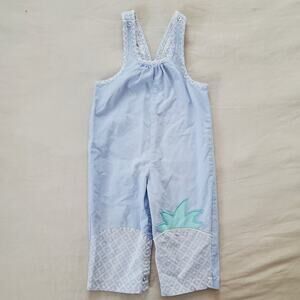 Vintage Blue Pineapple Overalls 18 months